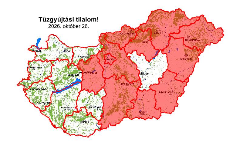 Aktuális tűzgyújtási tilalmak – már a MEGOSZ honlapjáról is elérhető a térkép